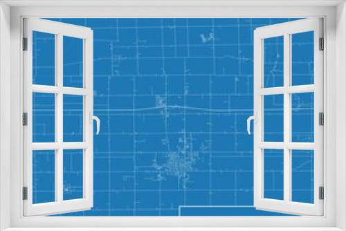 Blueprint US city map of Wauseon, Ohio.