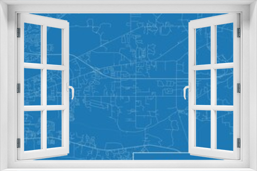 Blueprint US city map of Tallahassee, Florida.