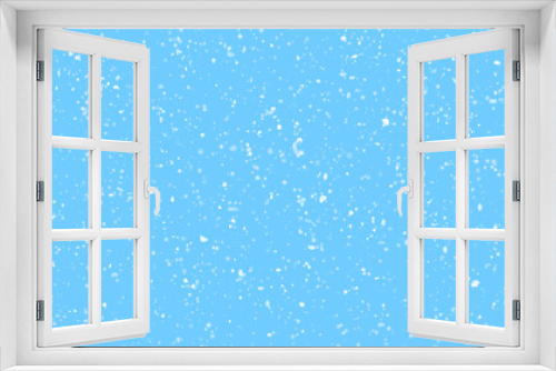 Fototapeta Naklejka Na Ścianę Okno 3D - Winter blue sky with falling snow, snowflake. Holiday Winter background for Happy New Year. Light BLUE vector template with ice snowflakes. Decorative shining illustration with snow.