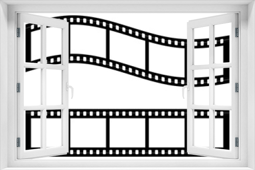 Fototapeta Naklejka Na Ścianę Okno 3D - empty filmstrip on transparent background, template, isolated, extracted, png file