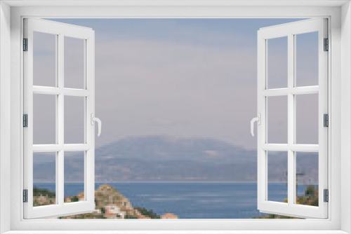 Fototapeta Naklejka Na Ścianę Okno 3D - Top view of the island Hydra, a Greek island 