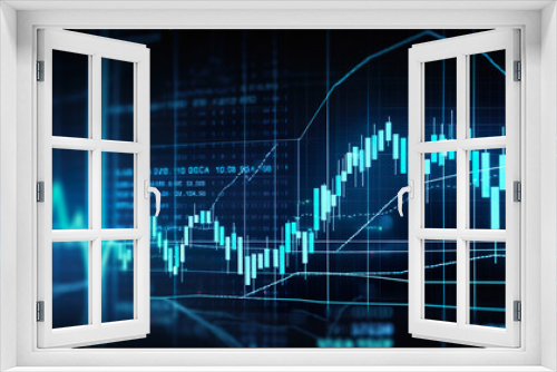 Stock market investment trading graph glowing lines and diagram background, financial investment or economic concept