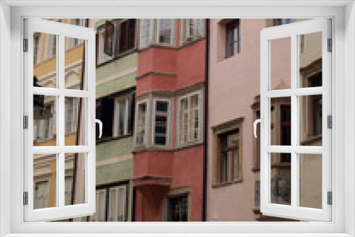Fototapeta Naklejka Na Ścianę Okno 3D - View of buildings in the street, Bolzano