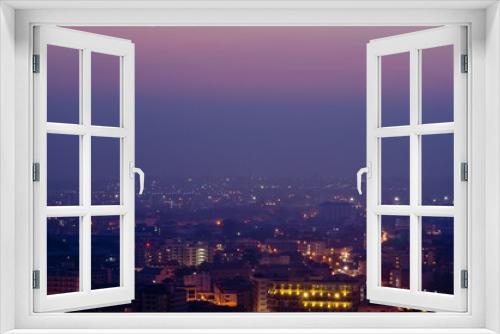 Fototapeta Naklejka Na Ścianę Okno 3D - View point night city
