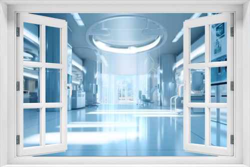 Blurred interior of hospital - abstract medical background