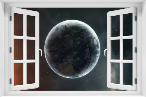 Fototapeta Naklejka Na Ścianę Okno 3D - 3D illustration of high quality Earth planet, perfect for wallpapers of print. 5K realistic science fiction art. Elements of image provided by Nasa