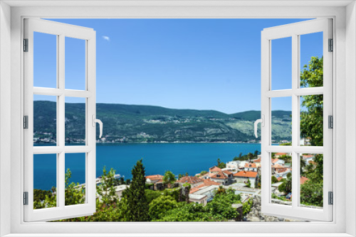 Fototapeta Naklejka Na Ścianę Okno 3D - Kotor bay, Montenegro. Panoramic view on town