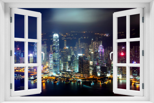Fototapeta Naklejka Na Ścianę Okno 3D - Hong Kong central business district