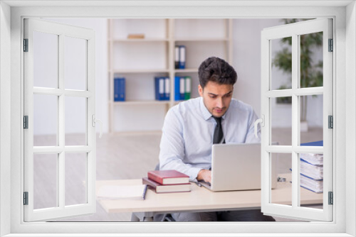 Young male employee working in the office