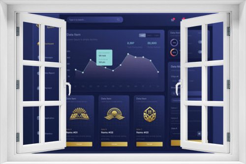 Infographic NFT dashboard. UI design with graphs, charts and diagrams. Web interface template for business presentation