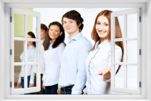 Five students smiling