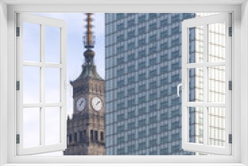Fototapeta Naklejka Na Ścianę Okno 3D - Warschau Wolkenkratzer