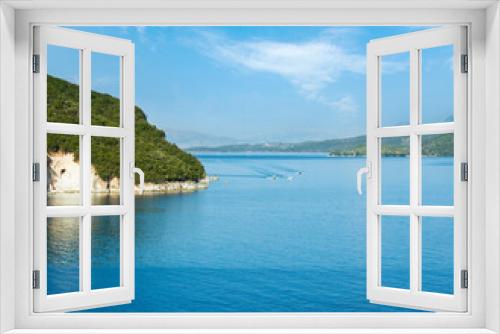 Fototapeta Naklejka Na Ścianę Okno 3D - Hazy summer Lefkada coastline landscape (Nydri , Greece).