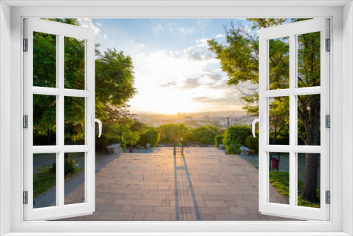 Fototapeta Naklejka Na Ścianę Okno 3D - Sunset view in Ankara 50th Year Park (50.Yil Parki).