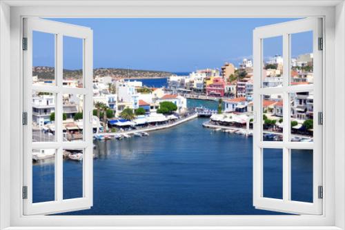 Fototapeta Naklejka Na Ścianę Okno 3D - View the town of Agios Nikolaos, Crete Island, Greece, Europe