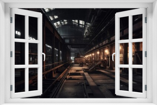 Dark Abandoned Factory Interiors with Industrial Ambiance