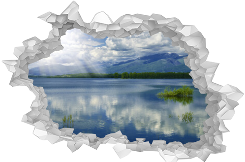 Landscape with beautiful reflection in the water.Art Photography with Artistic Clouds.Blue Water with Reflections...