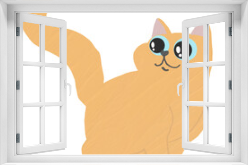 Fototapeta Naklejka Na Ścianę Okno 3D - Cute cat walking