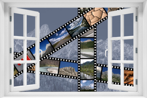 Fototapeta Naklejka Na Ścianę Okno 3D - Film strips with travel photos. National parks of Canada.