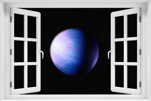 Fototapeta Naklejka Na Ścianę Okno 3D - super-earth in space, extrasolar planet, beautiful distant exoplanet, colorful earth-like planet, planets background 3d render