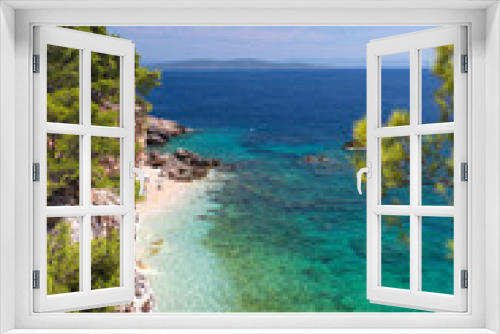 Fototapeta Naklejka Na Ścianę Okno 3D - Beautiful cost of Hvar Island in Croatia, perfect place for summer vacations