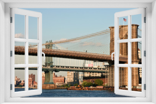Fototapeta Naklejka Na Ścianę Okno 3D - Brooklyn and Manhattan Bridge