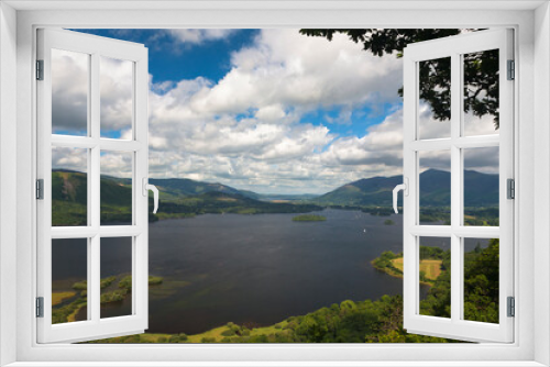 Fototapeta Naklejka Na Ścianę Okno 3D - Derwentwater, Bassenthwaite Lake and the Skiddaw range, from Surprise View,  the famous beauty spot near Keswick, Lake District, Cumbria