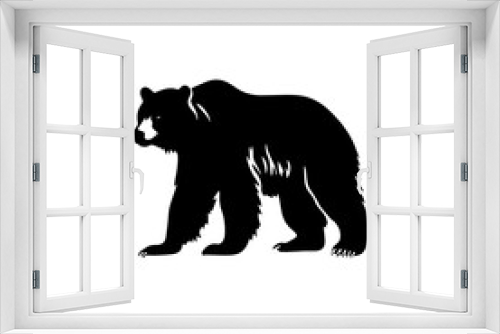 Fototapeta Naklejka Na Ścianę Okno 3D - bear silhouette illustration