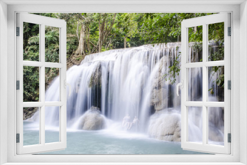 Fototapeta Naklejka Na Ścianę Okno 3D - Era-wan waterfall National Park at Kanchanaburi, Thailand