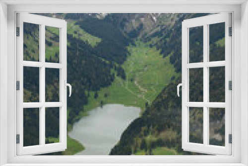 Fototapeta Naklejka Na Ścianę Okno 3D - View over the Alpstein mountains from the top of the mount hoher Kasten in Switzerland