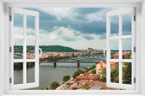 Fototapeta Naklejka Na Ścianę Okno 3D - Prague. Panoramic view of the city. Beautiful European city
