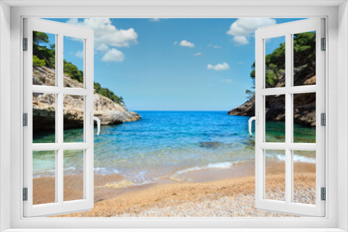 Fototapeta Naklejka Na Ścianę Okno 3D - Summer Baia della Pergola beach, Puglia, Italy