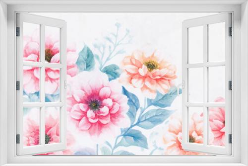 Fototapeta Naklejka Na Ścianę Okno 3D - Beautiful watercolor floral art illustration