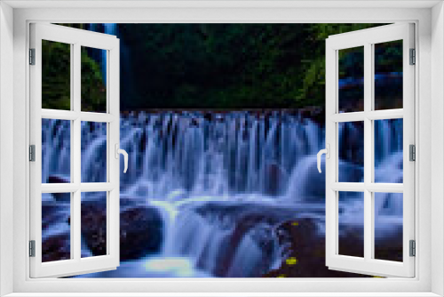 Fototapeta Naklejka Na Ścianę Okno 3D - beautiful view of waterfall, water flow in river with waterfall view