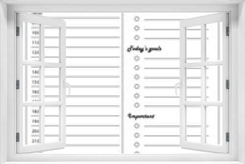 Fototapeta Naklejka Na Ścianę Okno 3D - Daily planner. template. Clear and simple printable. Business organizer page. Paper sheet. Realistic vector illustration.