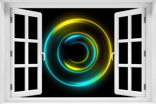 Fototapeta Naklejka Na Ścianę Okno 3D - Luminous swirling glowing circles