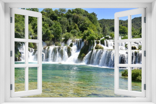 Fototapeta Naklejka Na Ścianę Okno 3D - Skradinski Buk waterfall, Croatia, tourist attraction, water cascades,