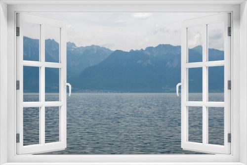Fototapeta Naklejka Na Ścianę Okno 3D - Landscape from town of Vevey to Lake Geneva, Switzerland
