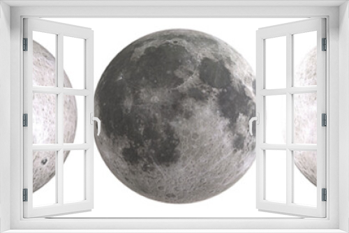 Fototapeta Naklejka Na Ścianę Okno 3D - Closeup of full moon or Set of moon phases. Png transparency