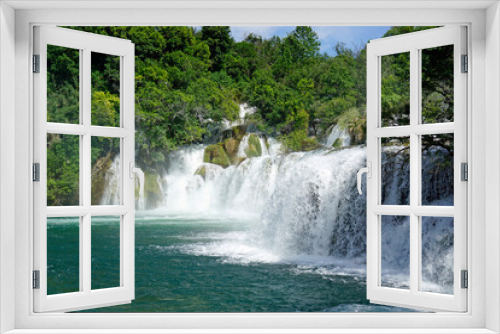 Fototapeta Naklejka Na Ścianę Okno 3D - scenic waterfall in krka national park