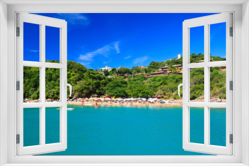 Fototapeta Naklejka Na Ścianę Okno 3D - Panoramic view of paradise beach João Fernandinho, Búzios, Bra