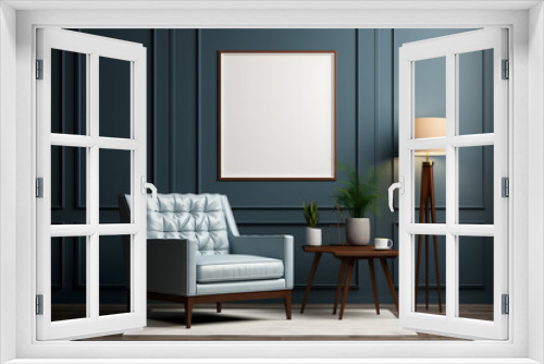 mock-up living room interior with a mock up Frame