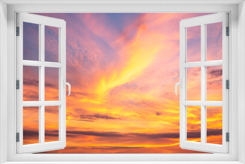 Fototapeta Naklejka Na Ścianę Okno 3D - beautiful , luxury soft gradient orange gold clouds and sunlight on the blue sky perfect for the background, take in everning,Twilight