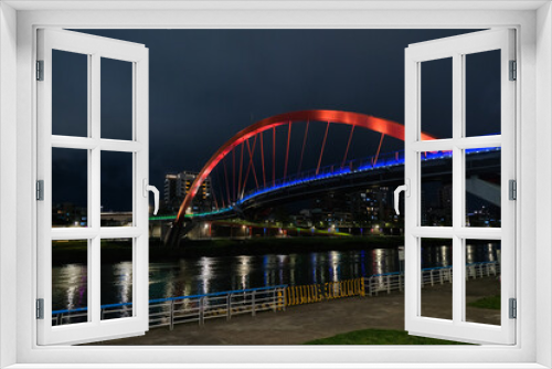 Fototapeta Naklejka Na Ścianę Okno 3D - 台湾 台北市 夜のレインボー橋