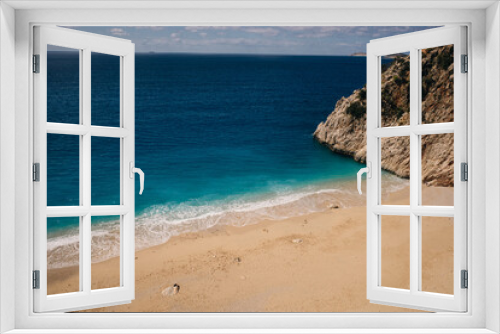 Fototapeta Naklejka Na Ścianę Okno 3D - Kaputas beach with blue water on the coast of Antalya region in Turkey - may 2023