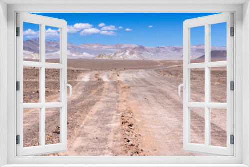 Fototapeta Naklejka Na Ścianę Okno 3D - Puna - off road adventure on the way to the Campo de Piedra Pómez, a bizarre but beautiful landscape with a field of pumice, volcanic rocks and dunes of sand in the north of Argentina, South America 