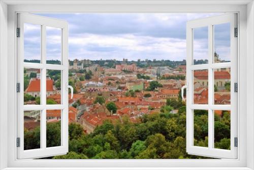 Fototapeta Naklejka Na Ścianę Okno 3D - View to the green Vilnius old city at summer time