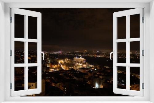 Fototapeta Naklejka Na Ścianę Okno 3D - the city of Istanbul on the Bosphorus by night