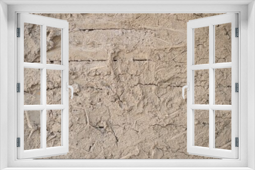Fototapeta Naklejka Na Ścianę Okno 3D - 土壁の表面