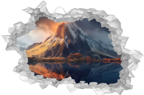 Luminous Reflection of a Majestic Volcanic Mountain in Norwegian Wilderness Generative AI